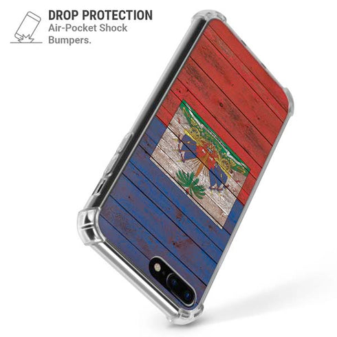 Haiti Flag Dark Wood iPhone 7/8 Plus Clear Case